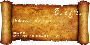 Bukovai Áron névjegykártya